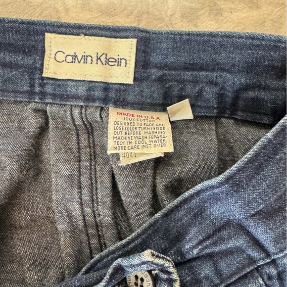 Vintage Calvin Klein Denim Pleated Skirt - Picture 6 of 8